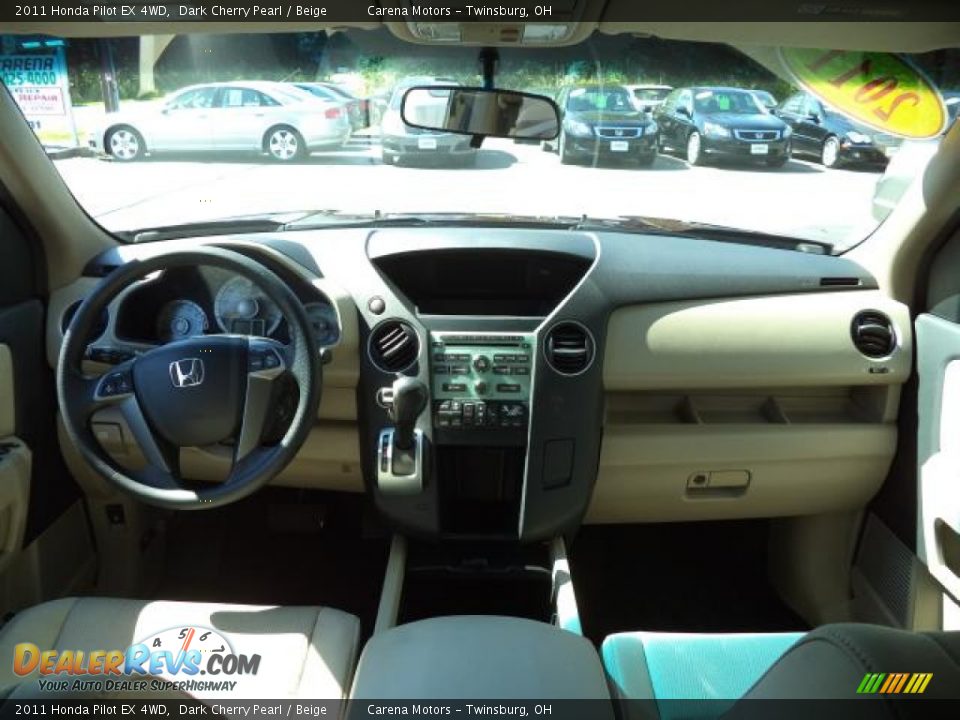 2011 Honda Pilot EX 4WD Dark Cherry Pearl / Beige Photo #25