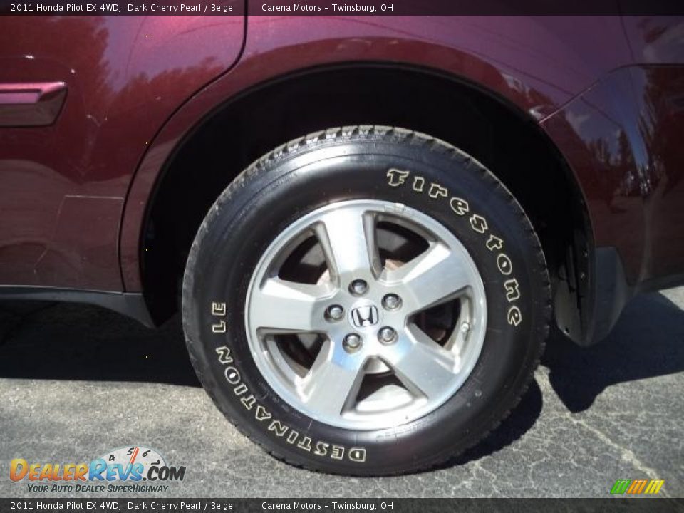 2011 Honda Pilot EX 4WD Dark Cherry Pearl / Beige Photo #33