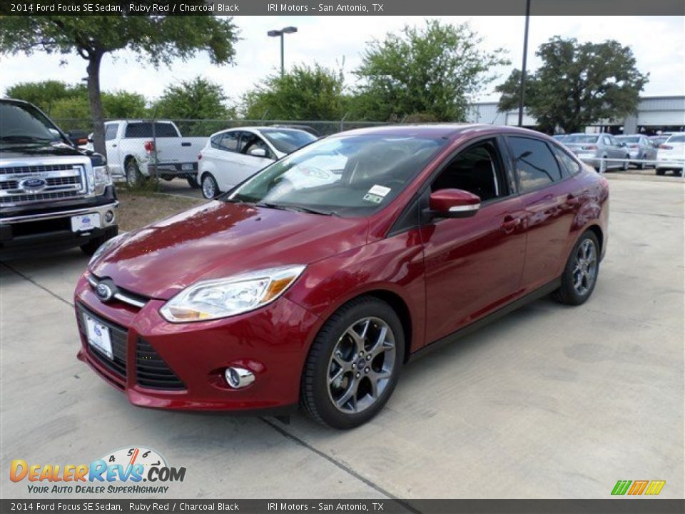 2014 Ford Focus SE Sedan Ruby Red / Charcoal Black Photo #1
