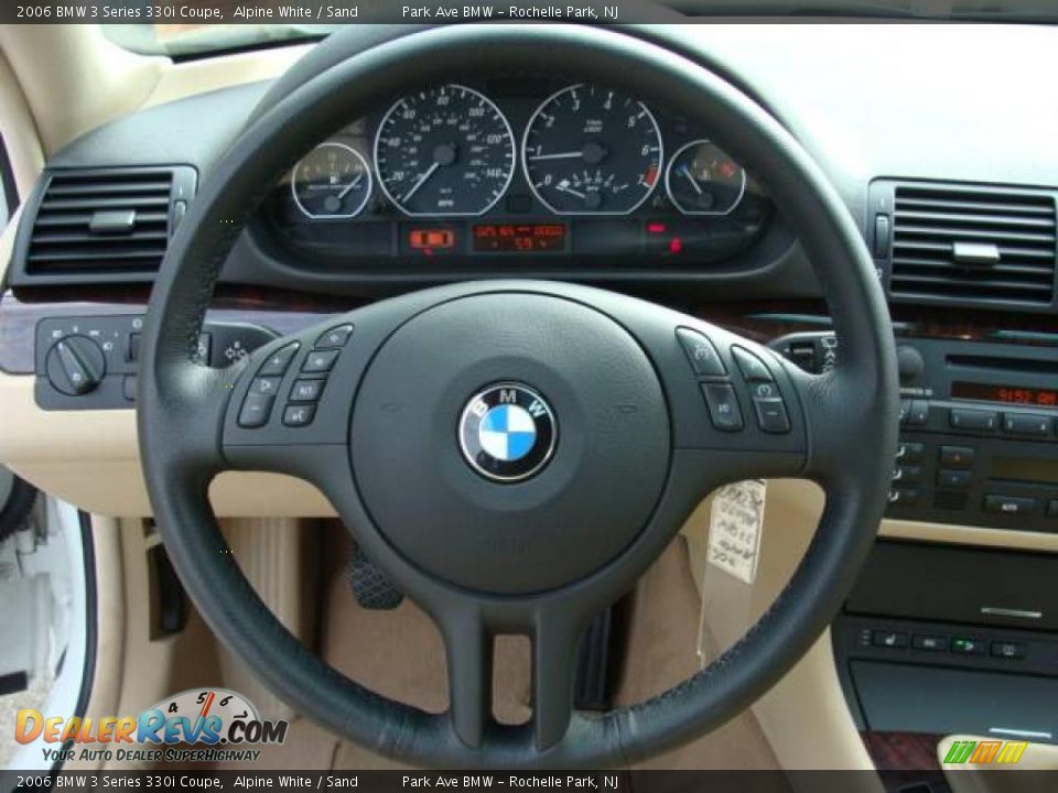 2006 BMW 3 Series 330i Coupe Alpine White / Sand Photo #14