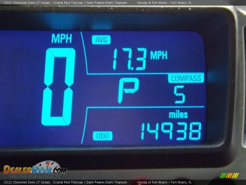 2012 Chevrolet Sonic LT Sedan Crystal Red Tintcoat / Dark Pewter/Dark Titanium Photo #22