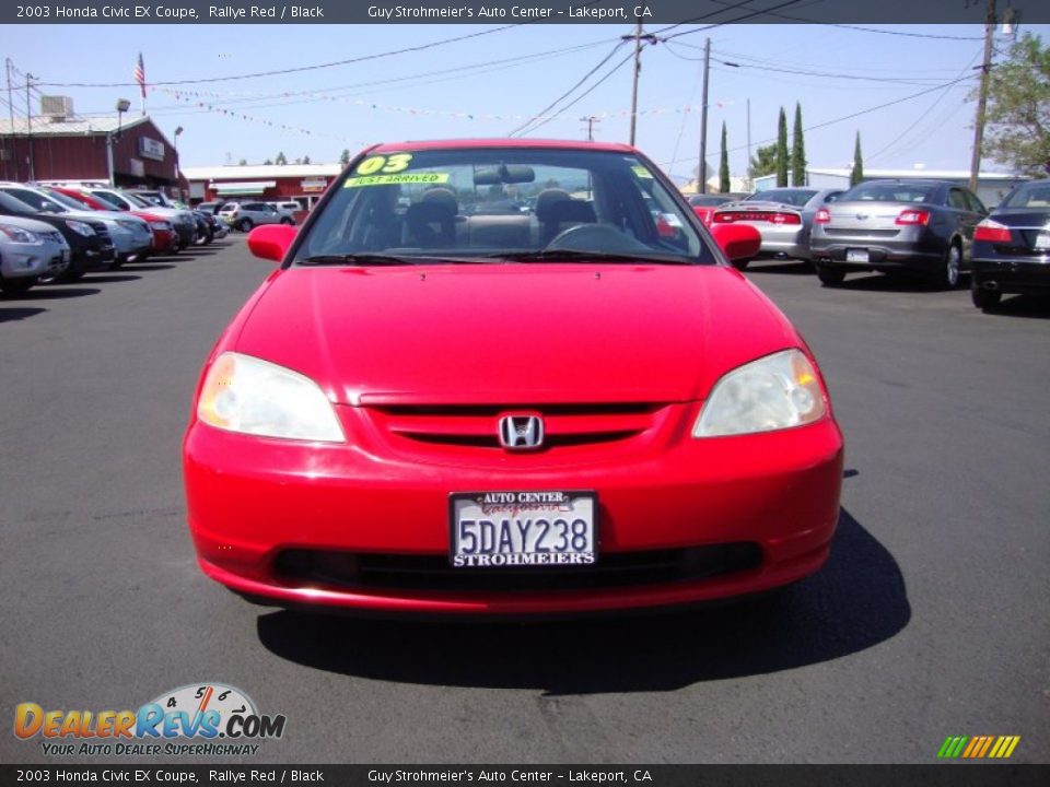 2003 Honda Civic EX Coupe Rallye Red / Black Photo #2