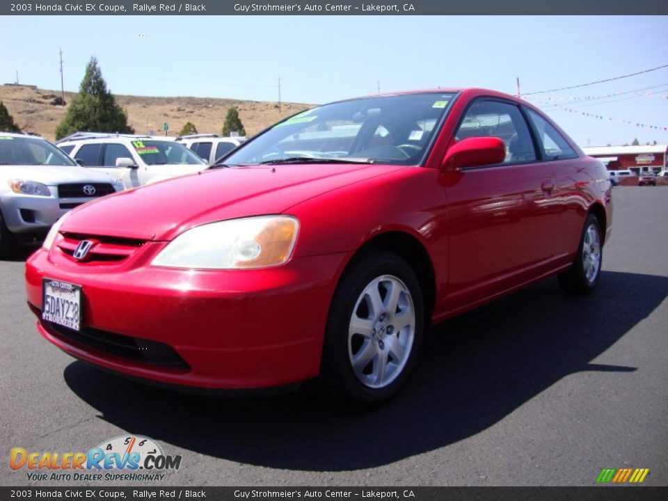 2003 Honda Civic EX Coupe Rallye Red / Black Photo #3
