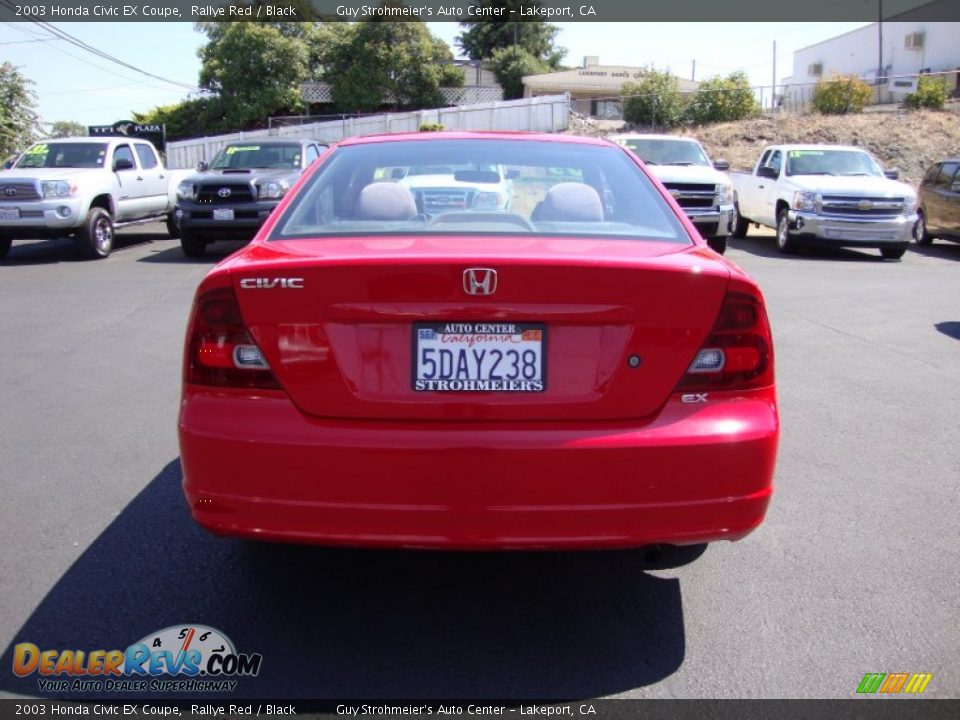 2003 Honda Civic EX Coupe Rallye Red / Black Photo #6