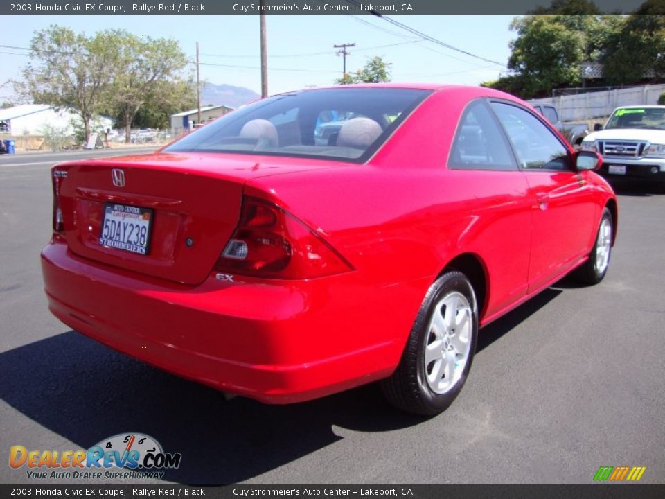 2003 Honda Civic EX Coupe Rallye Red / Black Photo #7