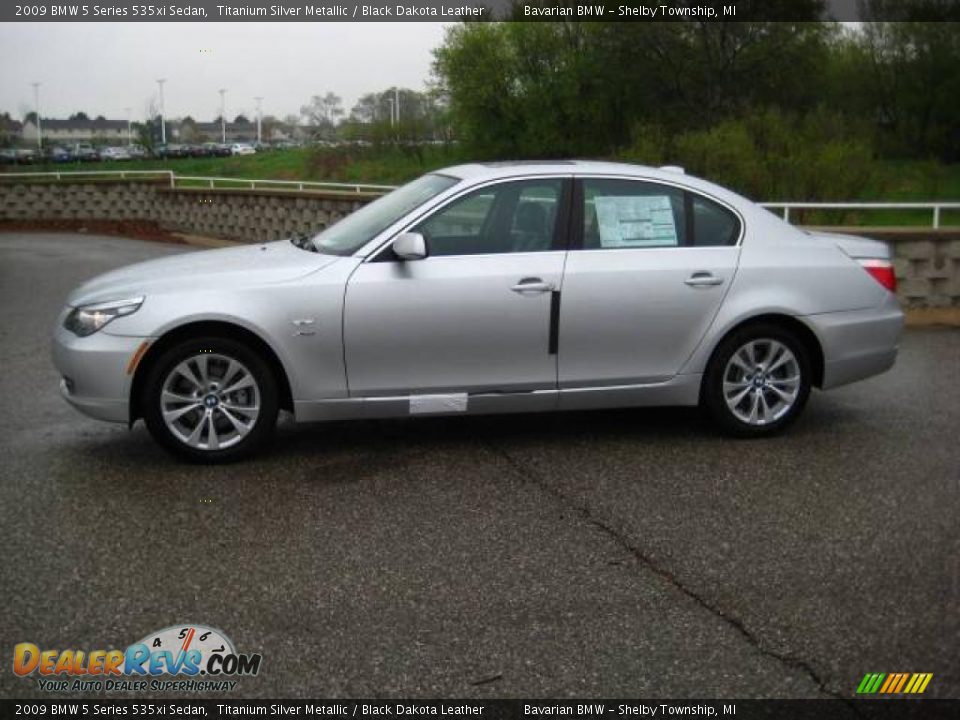 2009 BMW 5 Series 535xi Sedan Titanium Silver Metallic / Black Dakota Leather Photo #2