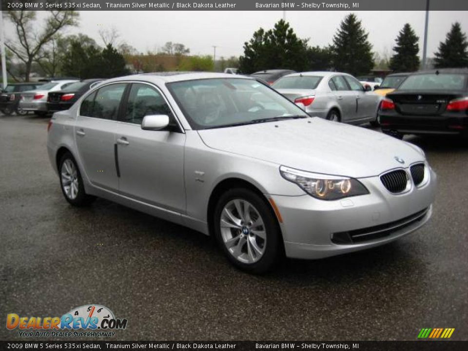 2009 BMW 5 Series 535xi Sedan Titanium Silver Metallic / Black Dakota Leather Photo #7