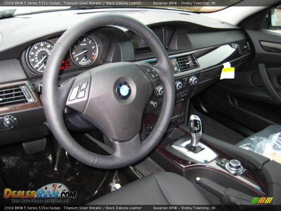 2009 BMW 5 Series 535xi Sedan Titanium Silver Metallic / Black Dakota Leather Photo #9