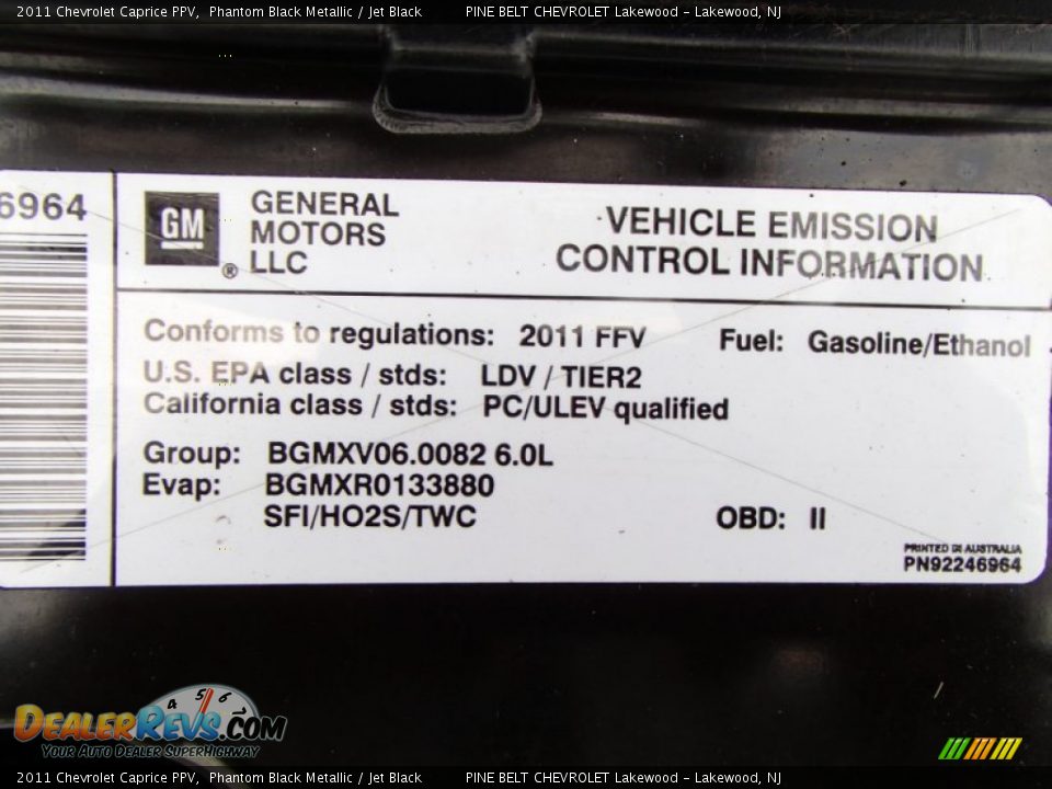 2011 Chevrolet Caprice PPV Phantom Black Metallic / Jet Black Photo #30
