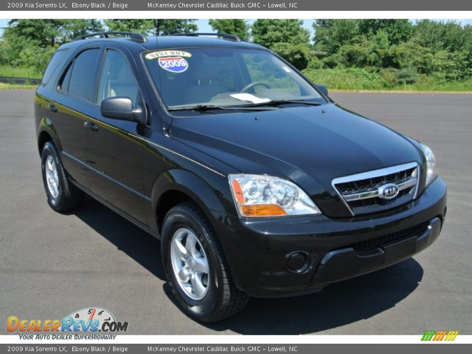 2009 Kia Sorento LX Ebony Black / Beige Photo #1