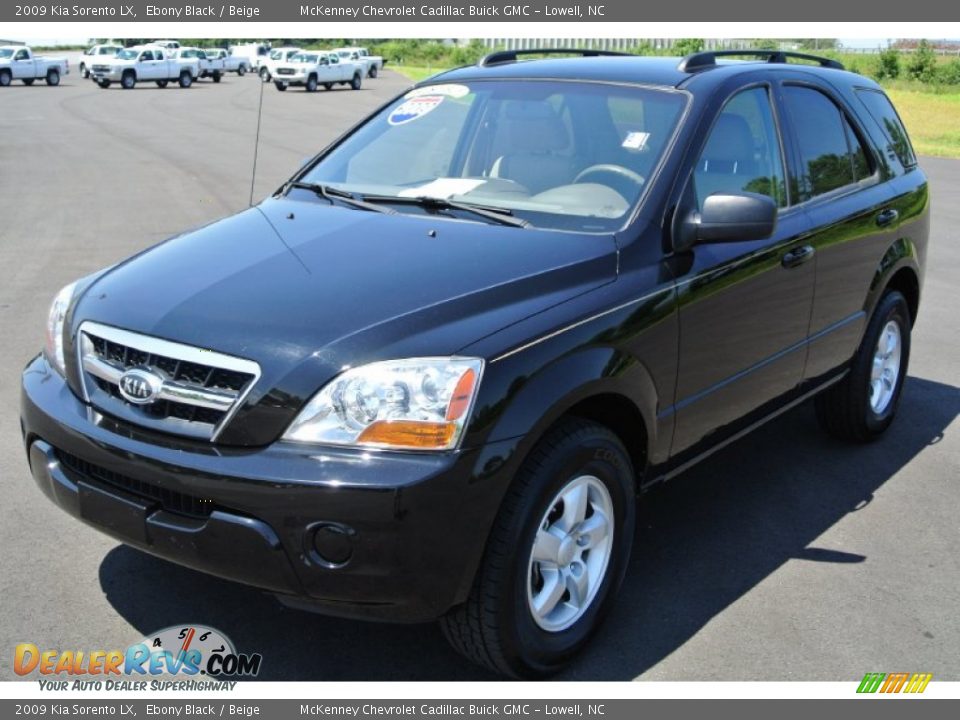 2009 Kia Sorento LX Ebony Black / Beige Photo #2