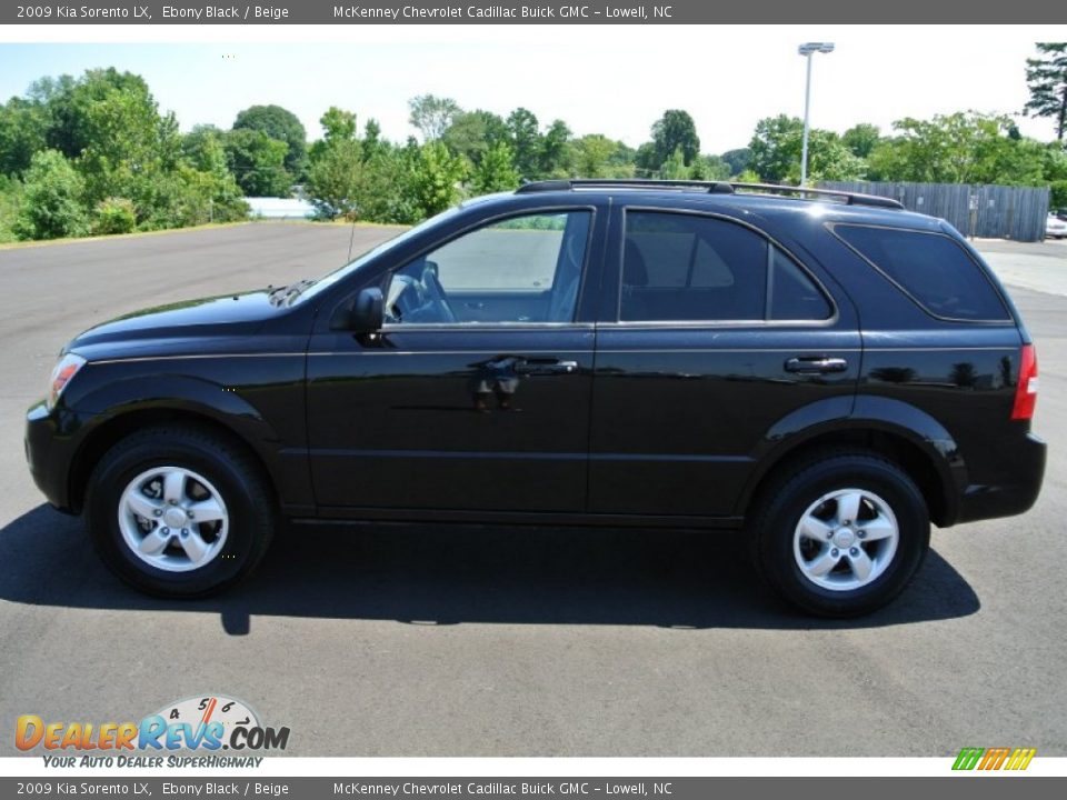 2009 Kia Sorento LX Ebony Black / Beige Photo #3