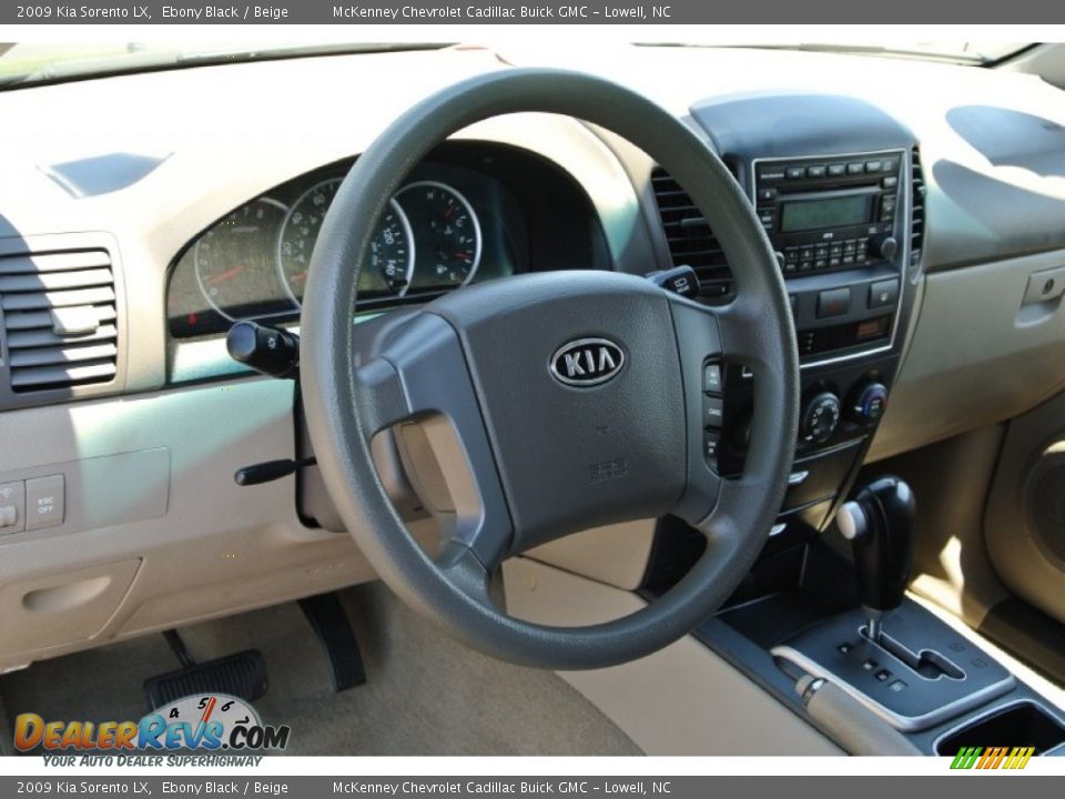2009 Kia Sorento LX Ebony Black / Beige Photo #24
