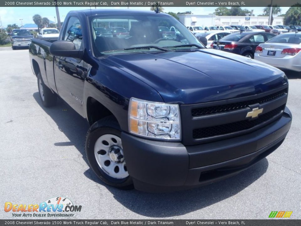 2008 Chevrolet Silverado 1500 Work Truck Regular Cab Dark Blue Metallic / Dark Titanium Photo #1