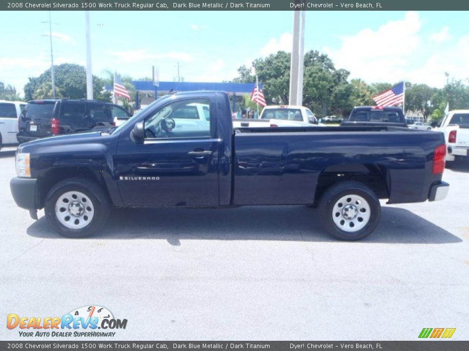 2008 Chevrolet Silverado 1500 Work Truck Regular Cab Dark Blue Metallic / Dark Titanium Photo #3