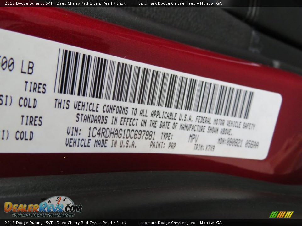2013 Dodge Durango SXT Deep Cherry Red Crystal Pearl / Black Photo #11