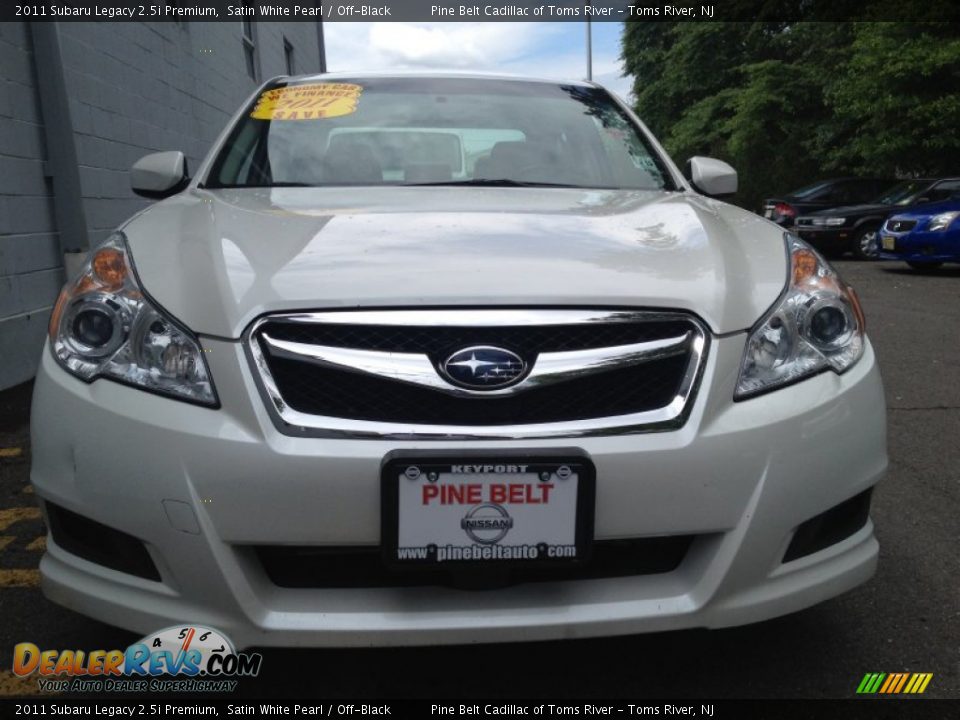2011 Subaru Legacy 2.5i Premium Satin White Pearl / Off-Black Photo #2