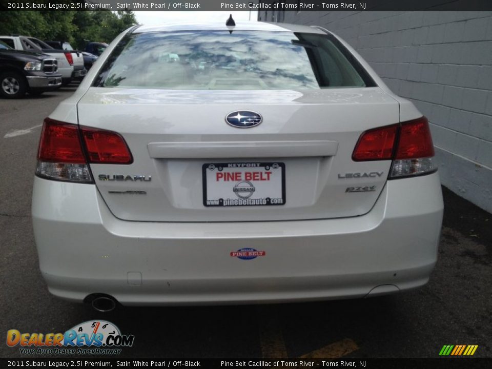2011 Subaru Legacy 2.5i Premium Satin White Pearl / Off-Black Photo #6