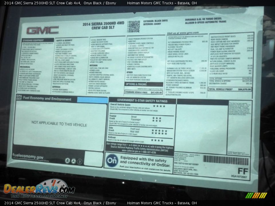 2014 GMC Sierra 2500HD SLT Crew Cab 4x4 Window Sticker Photo #30