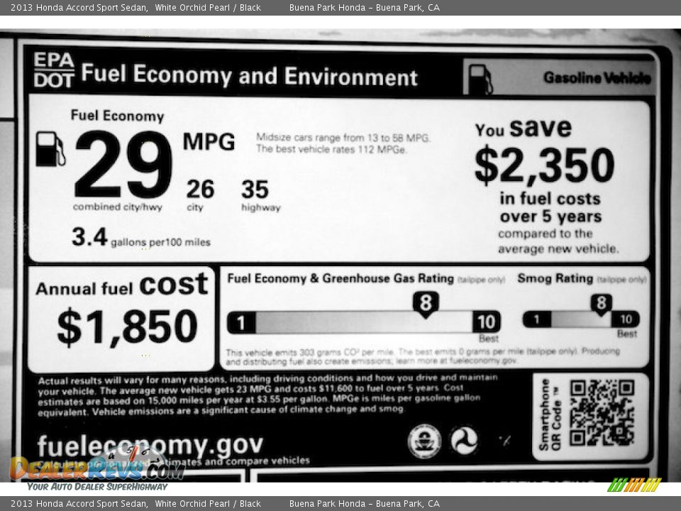 2013 Honda Accord Sport Sedan White Orchid Pearl / Black Photo #19