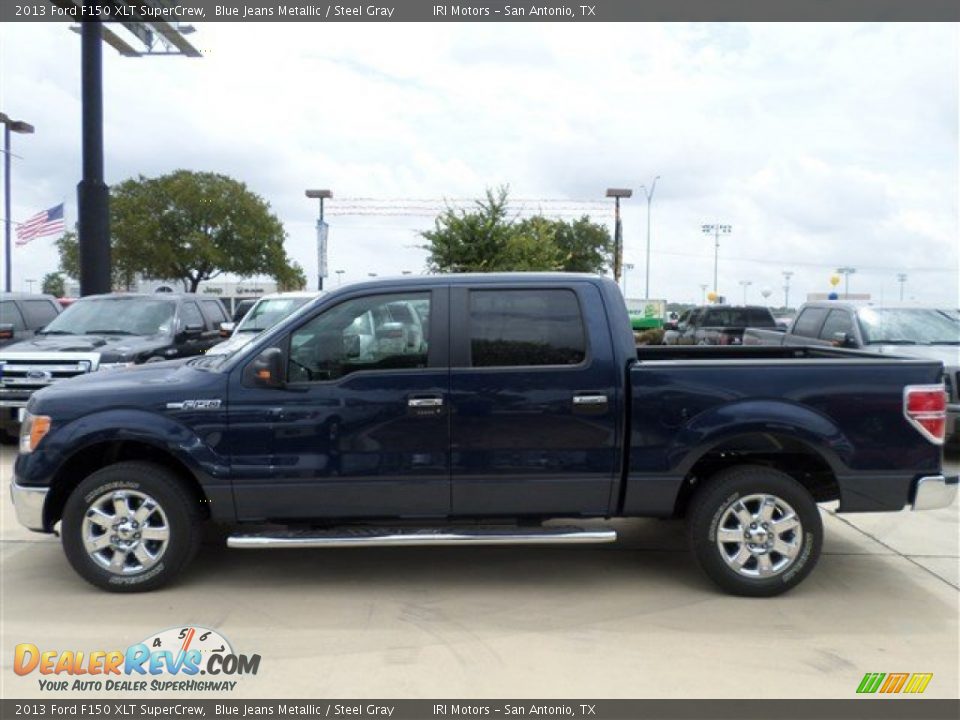 2013 Ford F150 XLT SuperCrew Blue Jeans Metallic / Steel Gray Photo #2