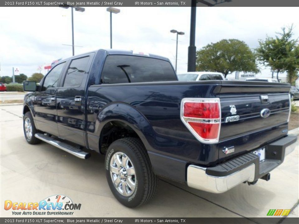 2013 Ford F150 XLT SuperCrew Blue Jeans Metallic / Steel Gray Photo #3