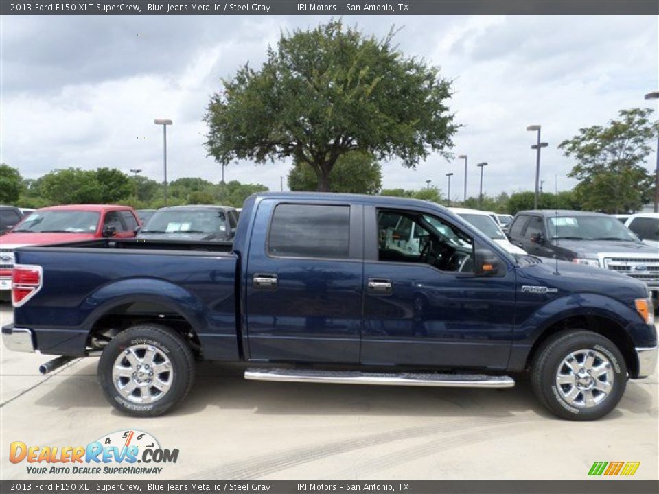 2013 Ford F150 XLT SuperCrew Blue Jeans Metallic / Steel Gray Photo #6