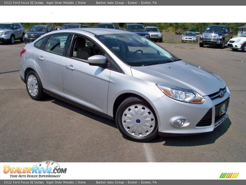 2012 Ford Focus SE Sedan Ingot Silver Metallic / Stone Photo #3