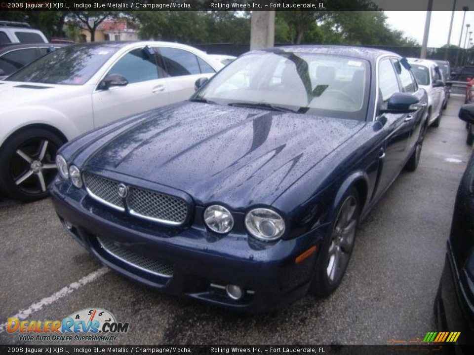 2008 Jaguar XJ XJ8 L Indigo Blue Metallic / Champagne/Mocha Photo #2