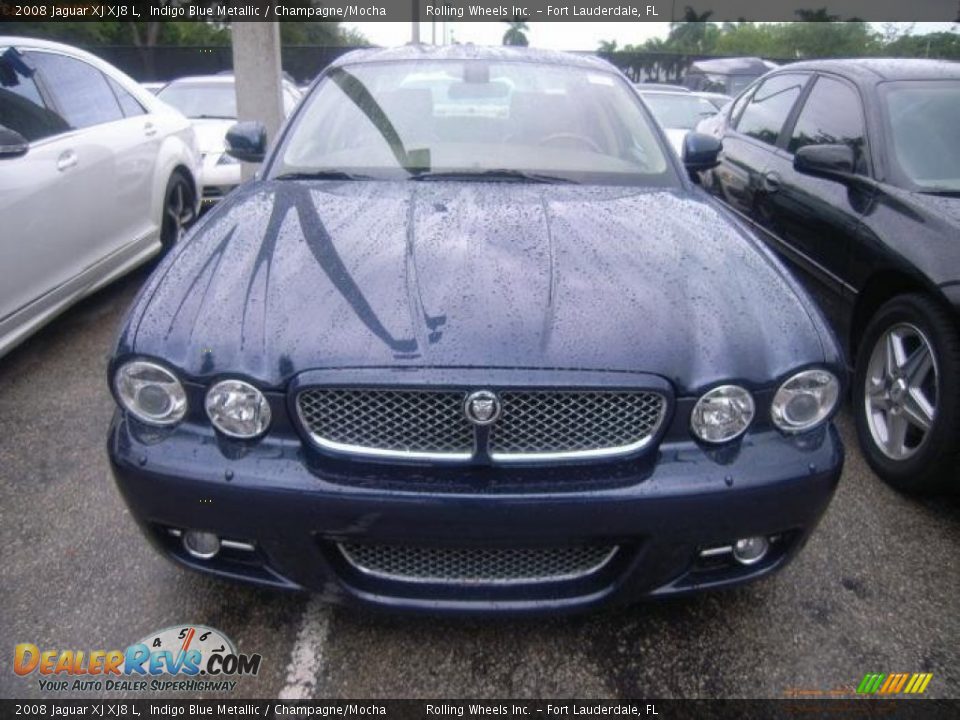 2008 Jaguar XJ XJ8 L Indigo Blue Metallic / Champagne/Mocha Photo #3
