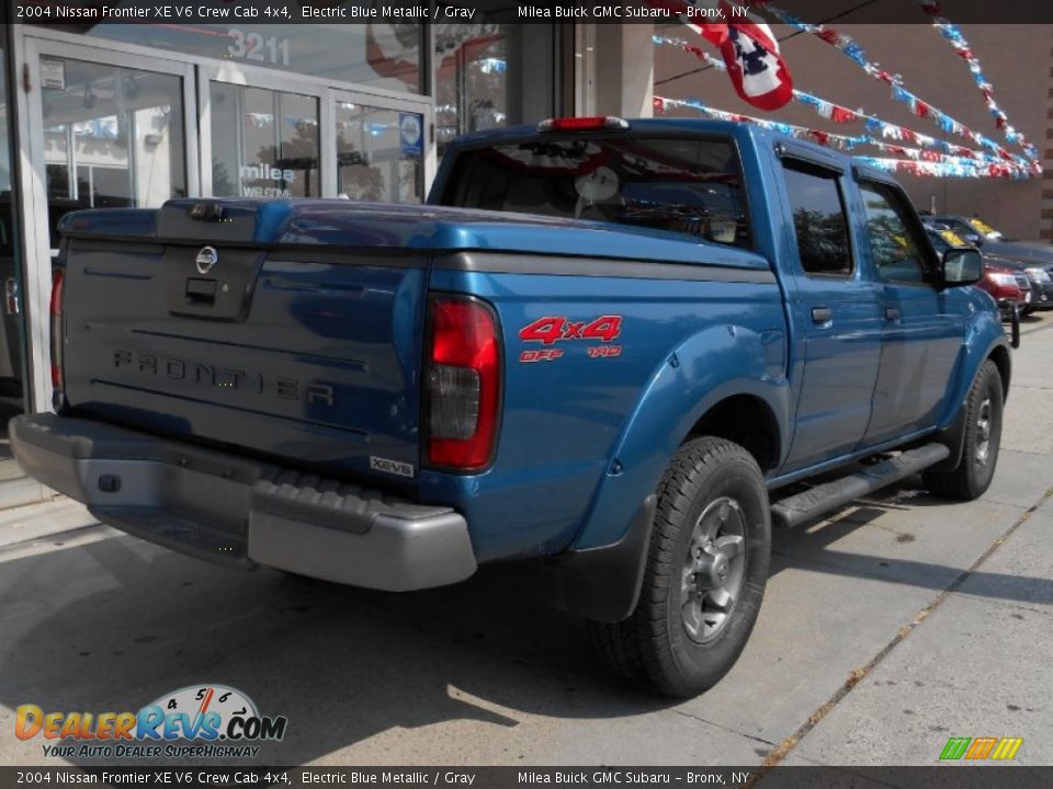 2004 Nissan Frontier XE V6 Crew Cab 4x4 Electric Blue Metallic / Gray Photo #5