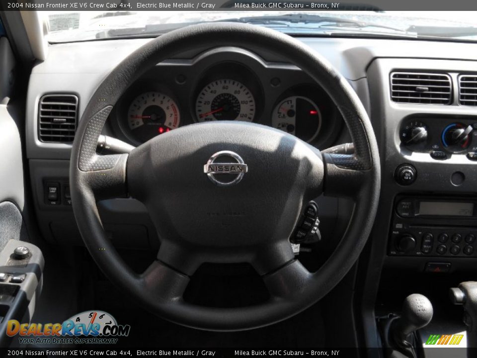 2004 Nissan Frontier XE V6 Crew Cab 4x4 Electric Blue Metallic / Gray Photo #10