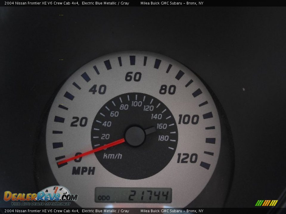 2004 Nissan Frontier XE V6 Crew Cab 4x4 Electric Blue Metallic / Gray Photo #11