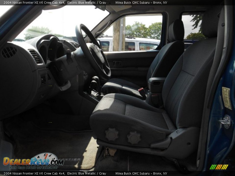 2004 Nissan Frontier XE V6 Crew Cab 4x4 Electric Blue Metallic / Gray Photo #15
