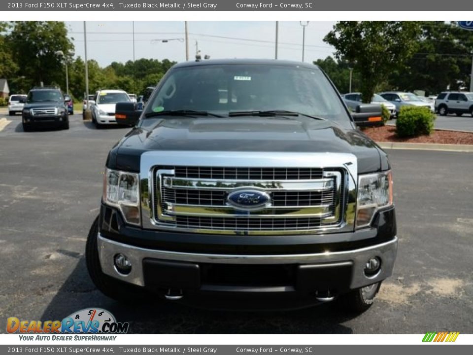 2013 Ford F150 XLT SuperCrew 4x4 Tuxedo Black Metallic / Steel Gray Photo #2