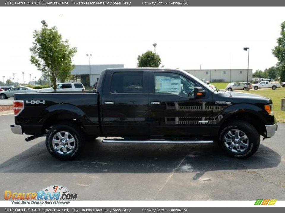 2013 Ford F150 XLT SuperCrew 4x4 Tuxedo Black Metallic / Steel Gray Photo #4
