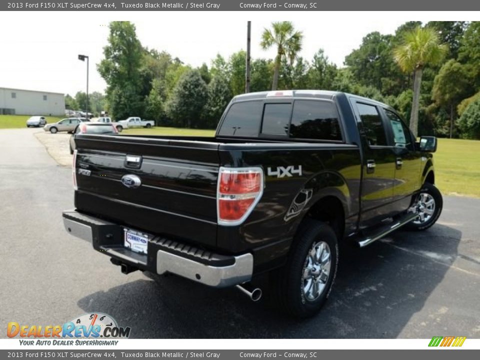 2013 Ford F150 XLT SuperCrew 4x4 Tuxedo Black Metallic / Steel Gray Photo #5