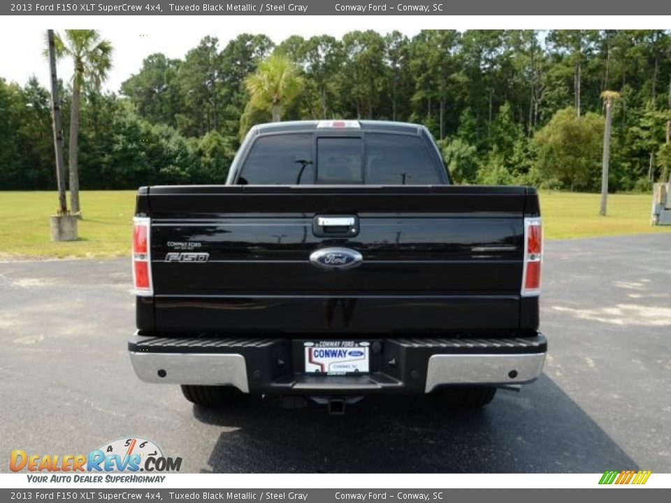 2013 Ford F150 XLT SuperCrew 4x4 Tuxedo Black Metallic / Steel Gray Photo #6