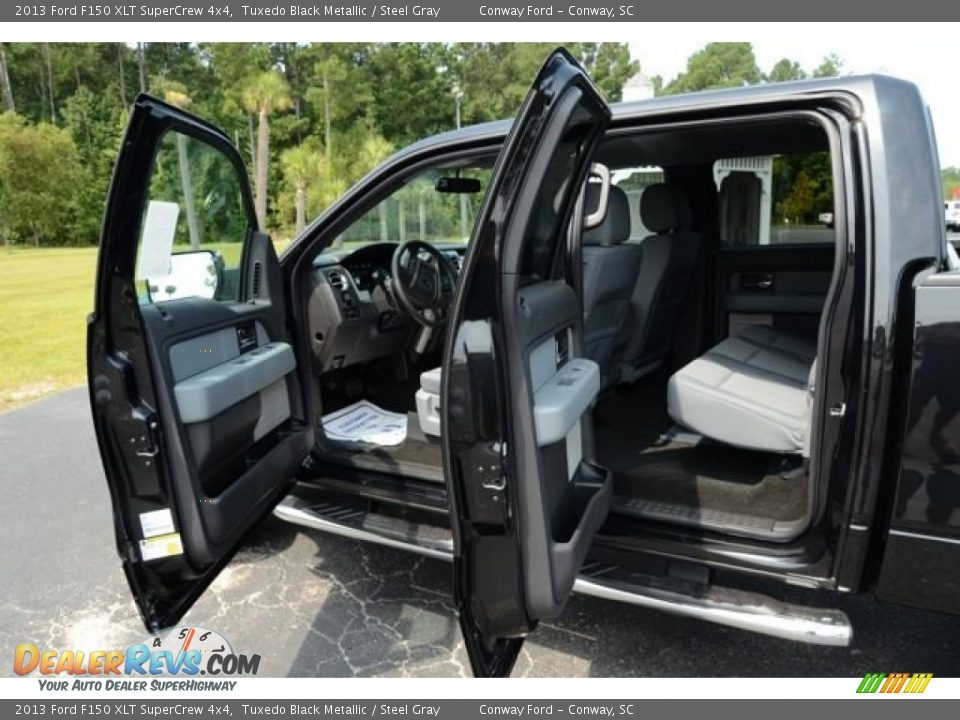 2013 Ford F150 XLT SuperCrew 4x4 Tuxedo Black Metallic / Steel Gray Photo #10