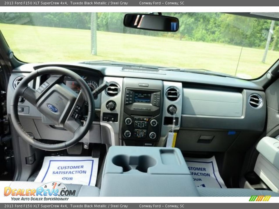 2013 Ford F150 XLT SuperCrew 4x4 Tuxedo Black Metallic / Steel Gray Photo #12