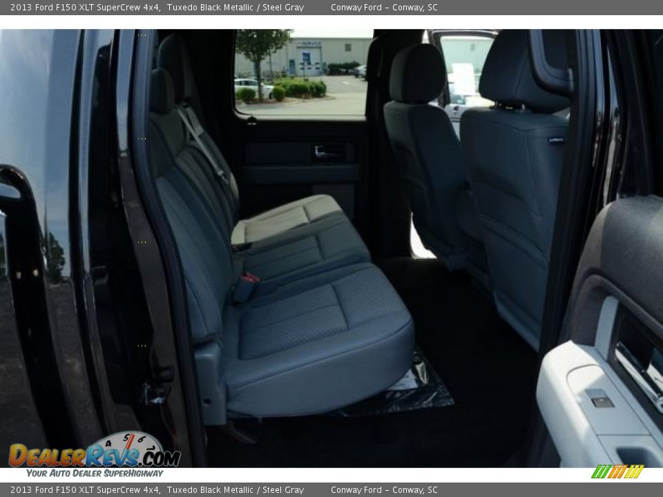 2013 Ford F150 XLT SuperCrew 4x4 Tuxedo Black Metallic / Steel Gray Photo #14