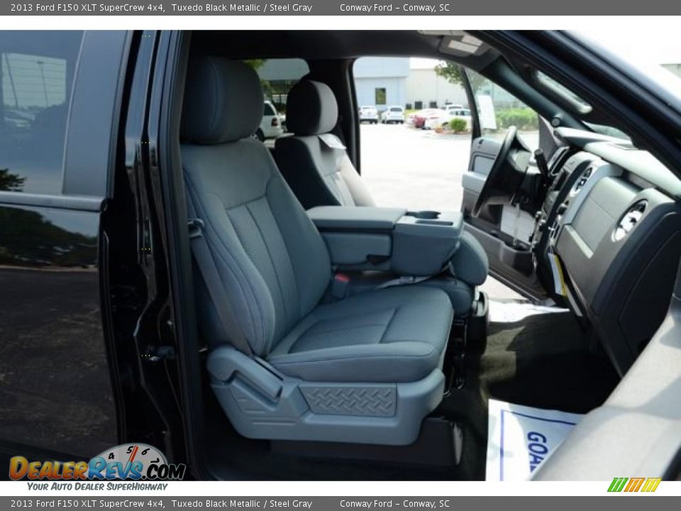 2013 Ford F150 XLT SuperCrew 4x4 Tuxedo Black Metallic / Steel Gray Photo #15