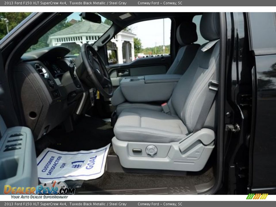 2013 Ford F150 XLT SuperCrew 4x4 Tuxedo Black Metallic / Steel Gray Photo #17