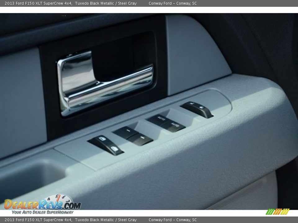 2013 Ford F150 XLT SuperCrew 4x4 Tuxedo Black Metallic / Steel Gray Photo #19