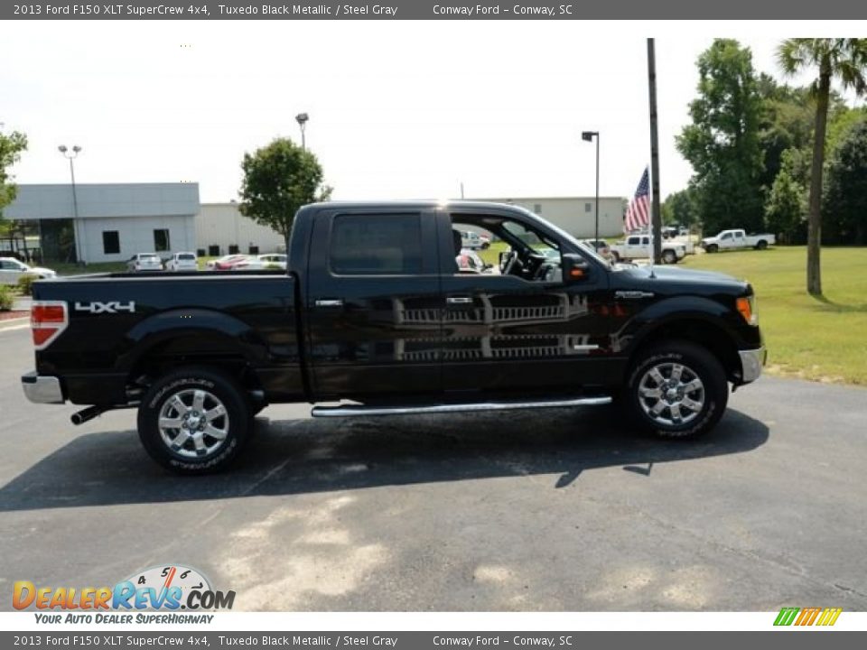 2013 Ford F150 XLT SuperCrew 4x4 Tuxedo Black Metallic / Steel Gray Photo #4