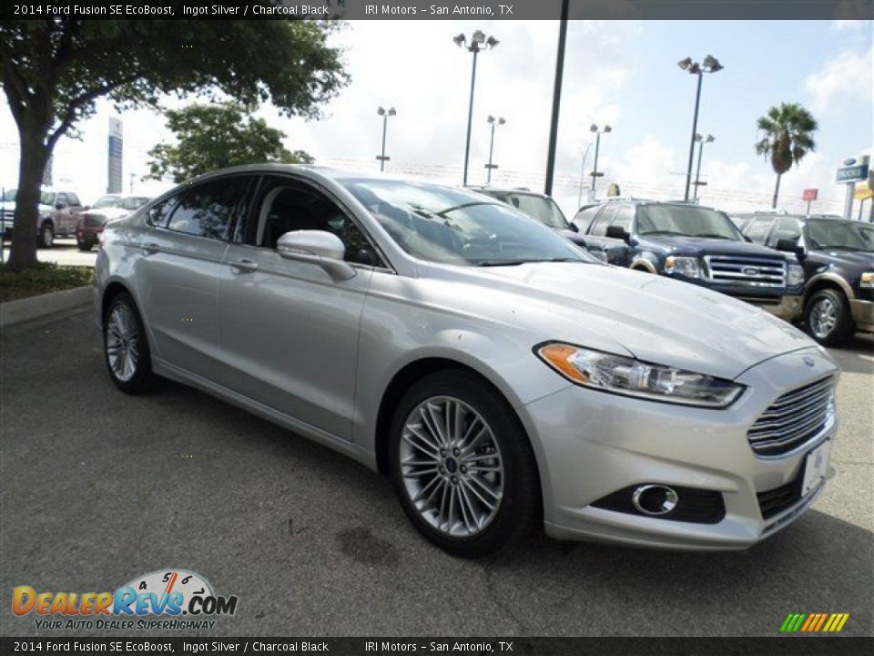 2014 Ford Fusion SE EcoBoost Ingot Silver / Charcoal Black Photo #7