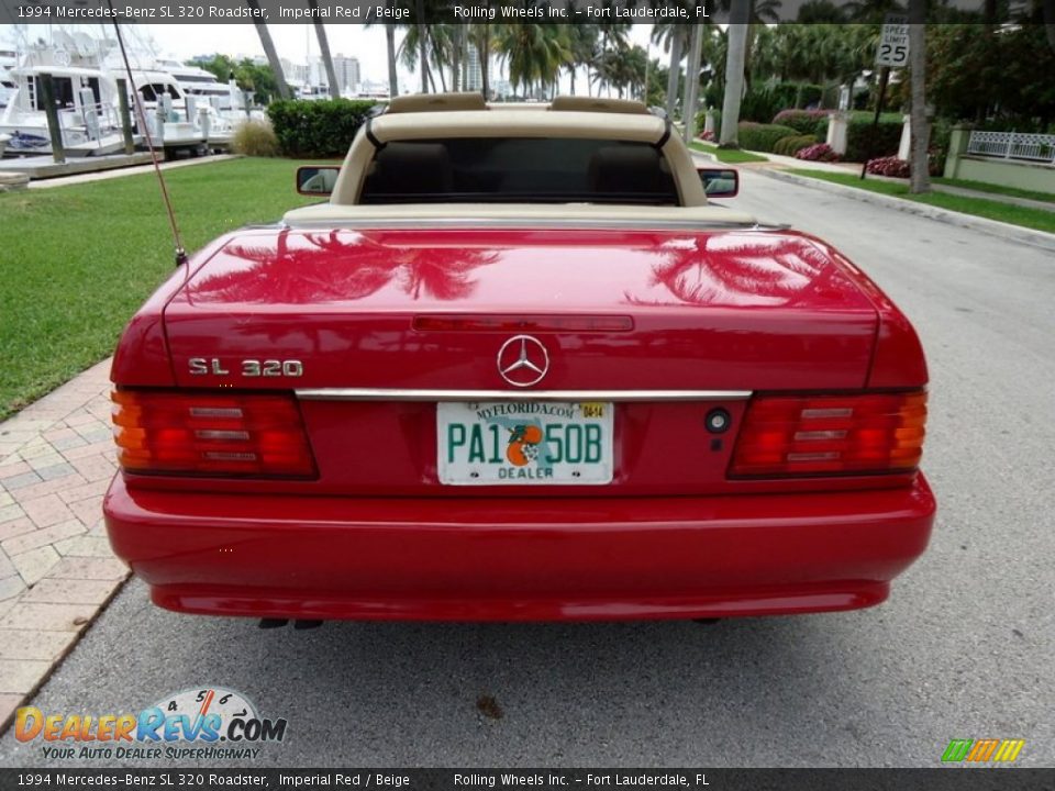 1994 Mercedes-Benz SL 320 Roadster Imperial Red / Beige Photo #2