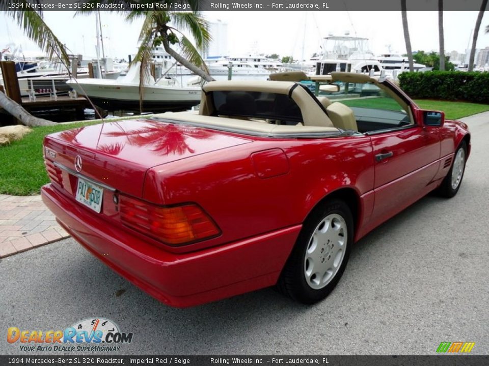 1994 Mercedes-Benz SL 320 Roadster Imperial Red / Beige Photo #4