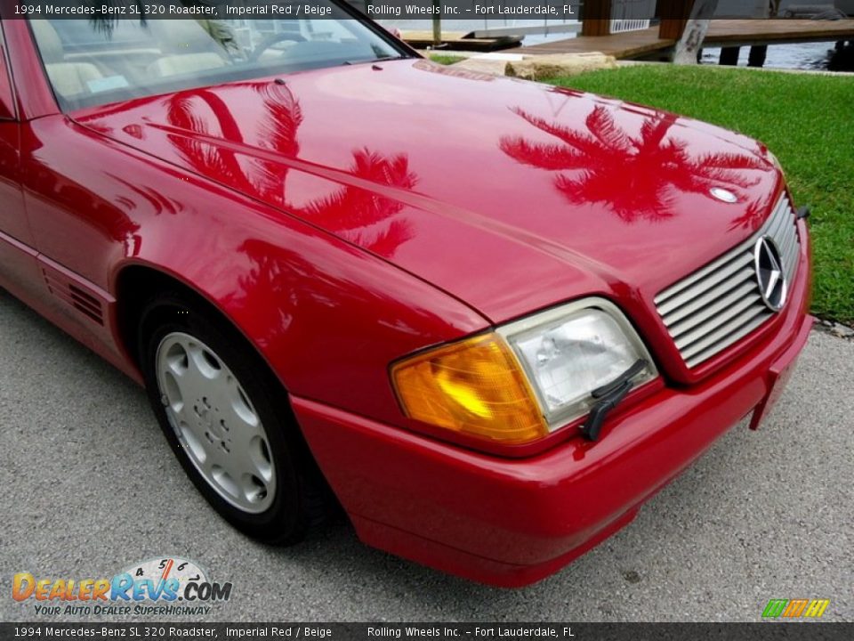 1994 Mercedes-Benz SL 320 Roadster Imperial Red / Beige Photo #9