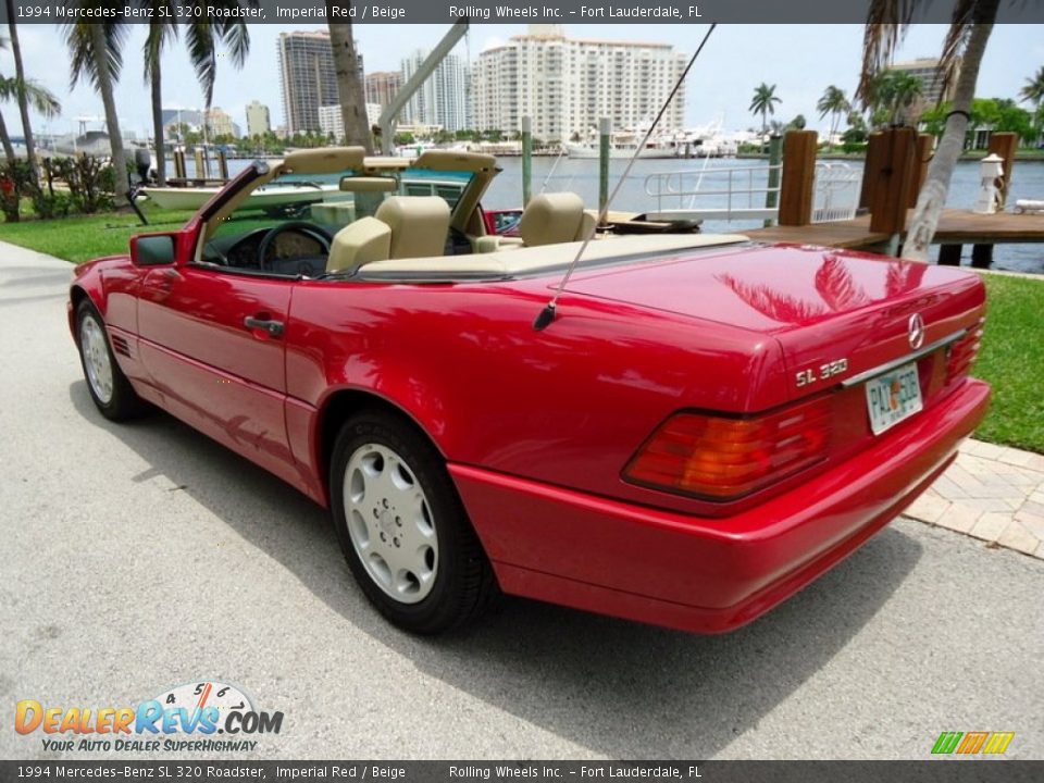 1994 Mercedes-Benz SL 320 Roadster Imperial Red / Beige Photo #12